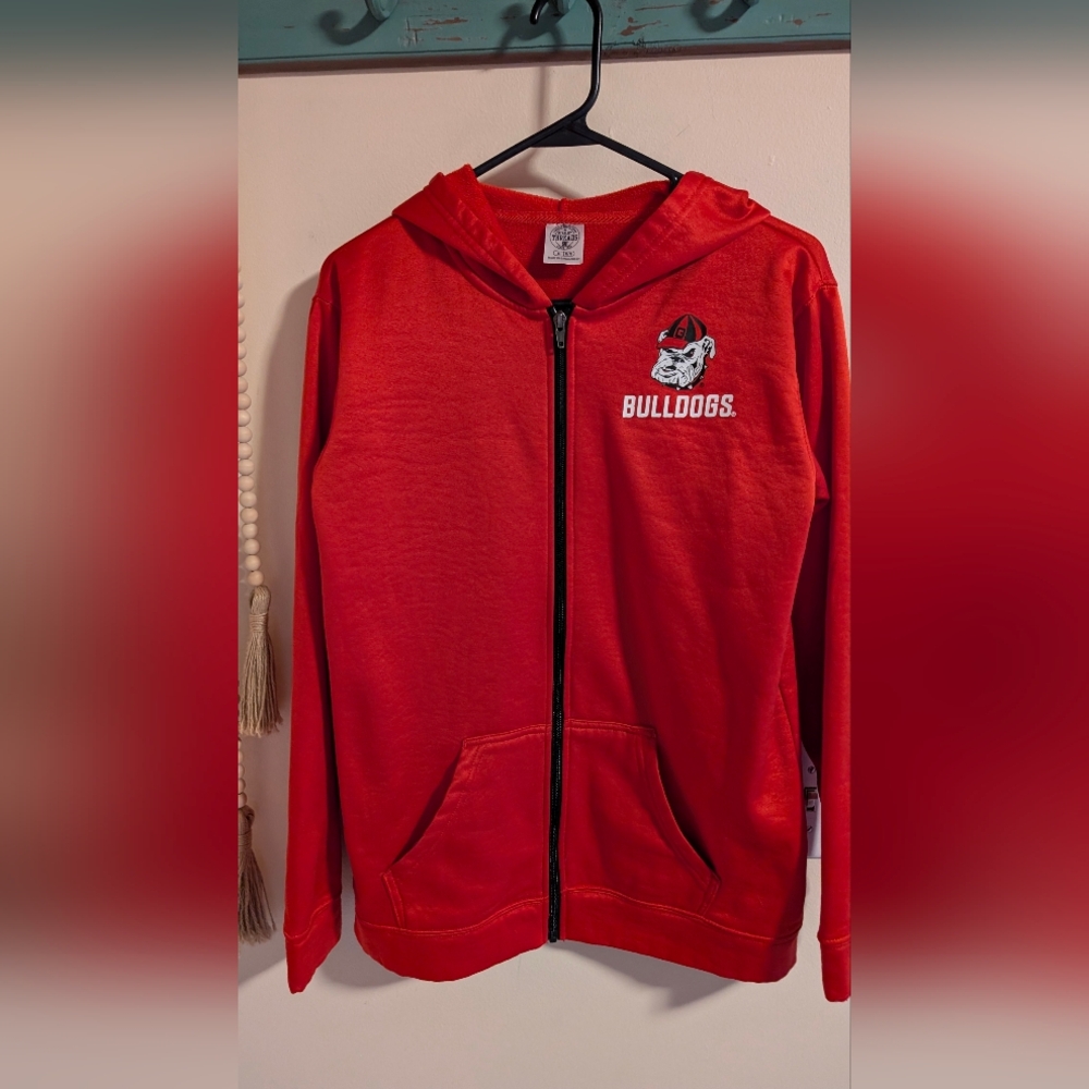 Rivalry Threads Red Bulldogs Zip-Up Hoodie